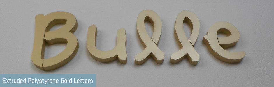 Polystyrene Gold Letters