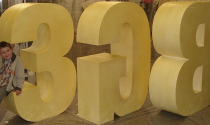 Giant polystyrene letters