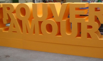 Giant polystyrene letters